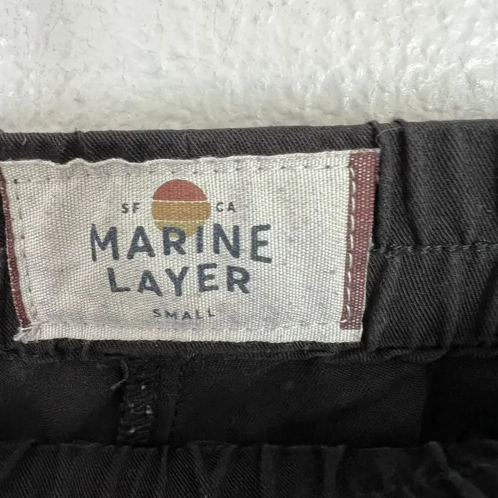 Marine Layer Allison Ankle Pants Black Modal Pull On Elastic Women's S Pockets